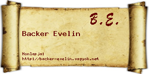 Backer Evelin névjegykártya